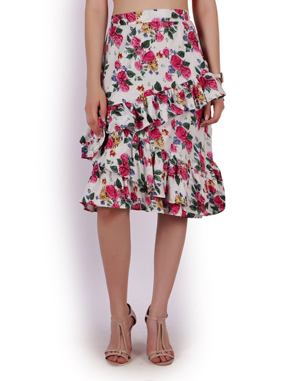 White Chequered Skirt