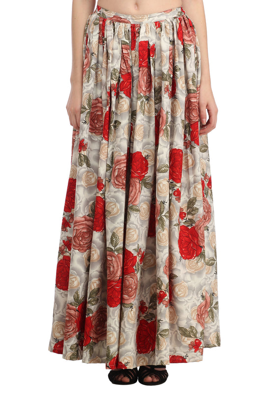 White Printed Skirt