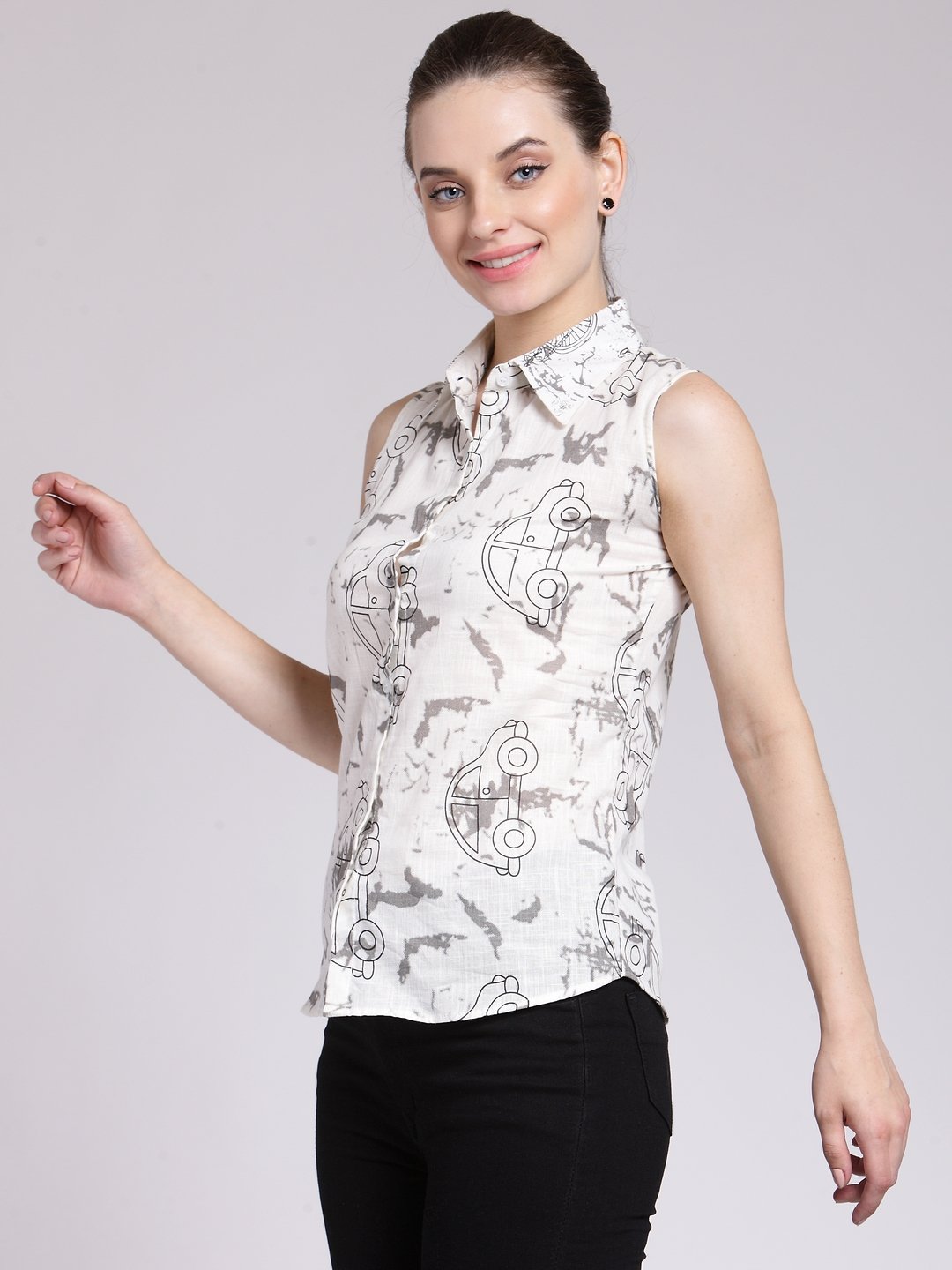 White Printed Shirt