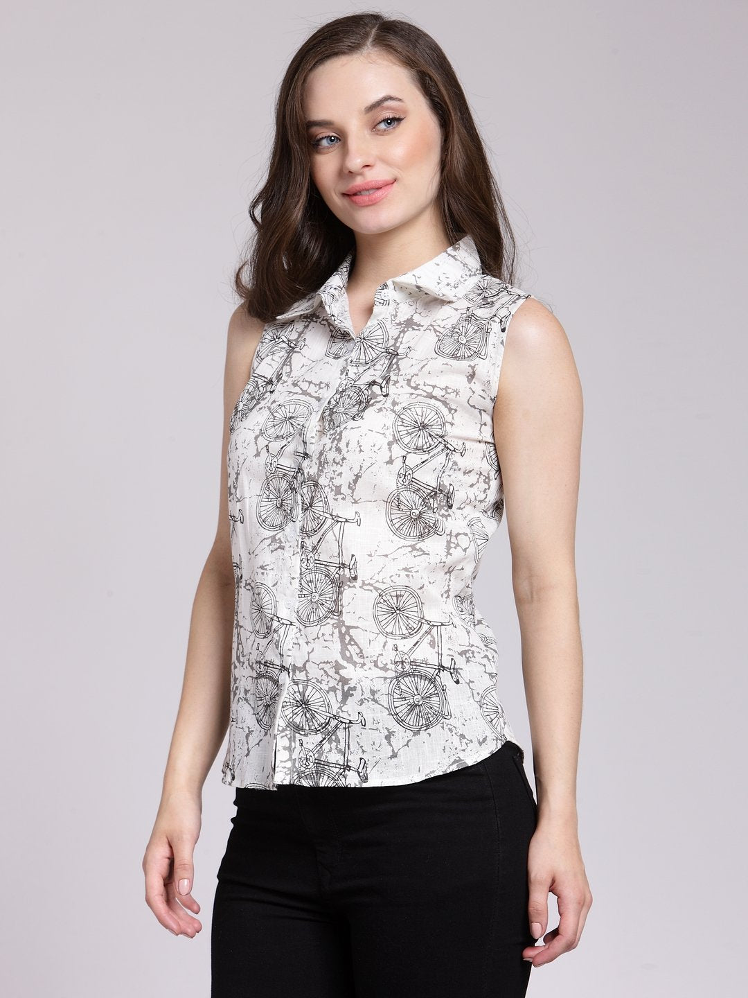White Printed Shirt
