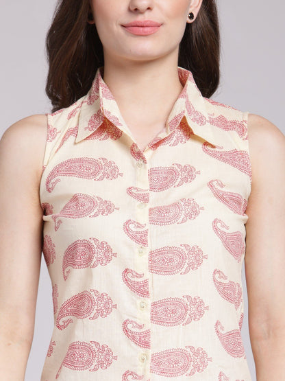 White Printed Shirt