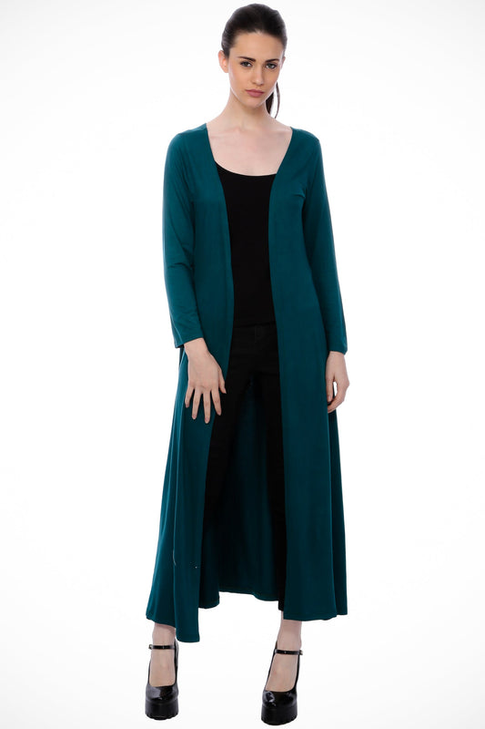 SCORPIUS Teal Solid Open Front Shrug