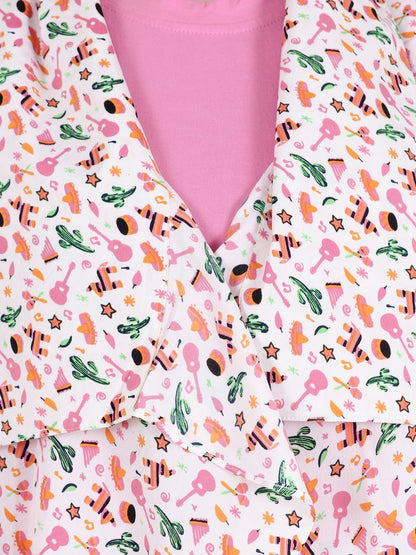 White Printed Shrug