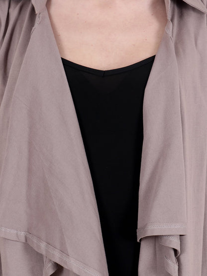 Beige Solid Shrug