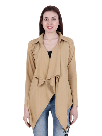 Brown Solid Shrug