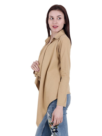 Brown Solid Shrug