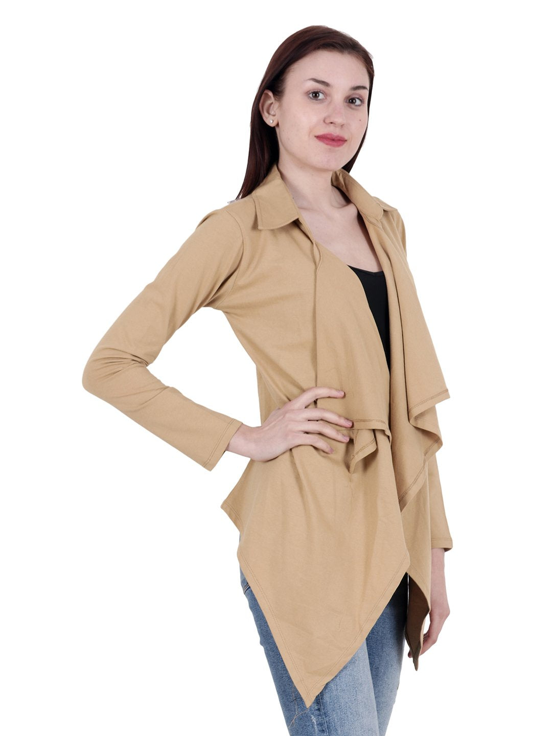 Brown Solid Shrug