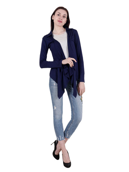 Navy Solid Shrug