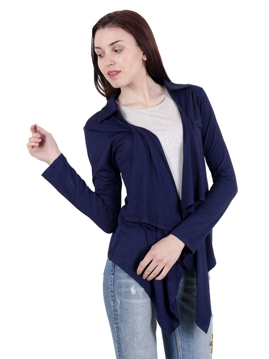 Navy Solid Shrug