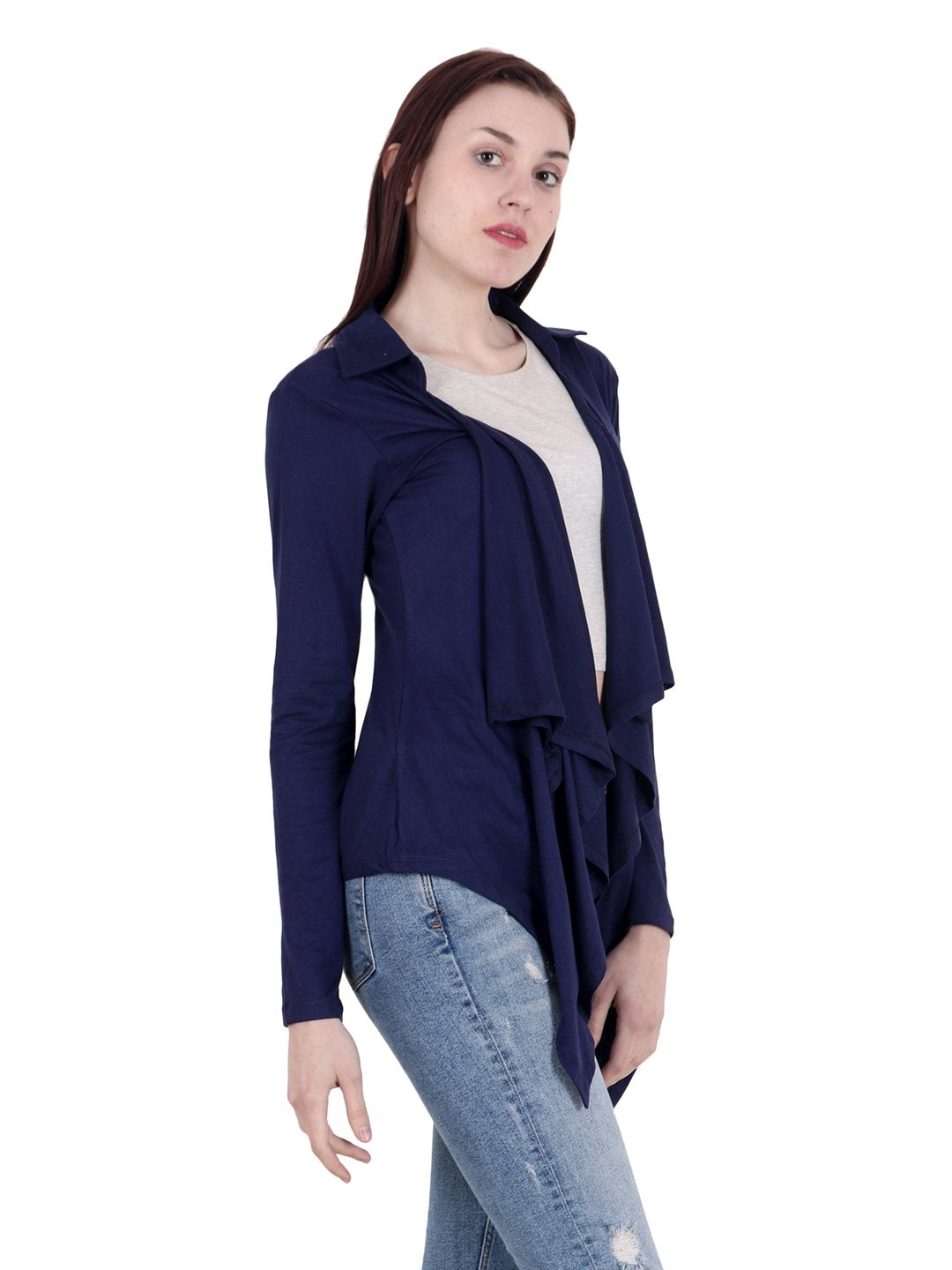 Navy Solid Shrug