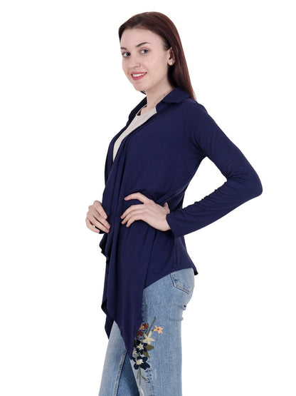 Navy Solid Shrug