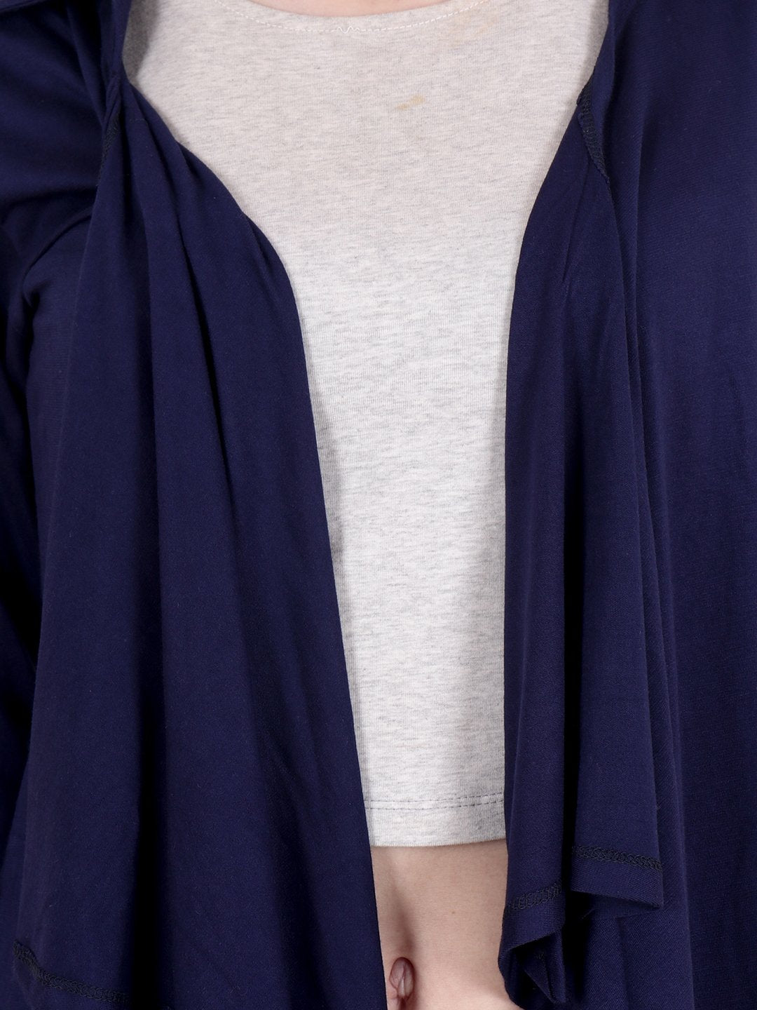 Navy Solid Shrug
