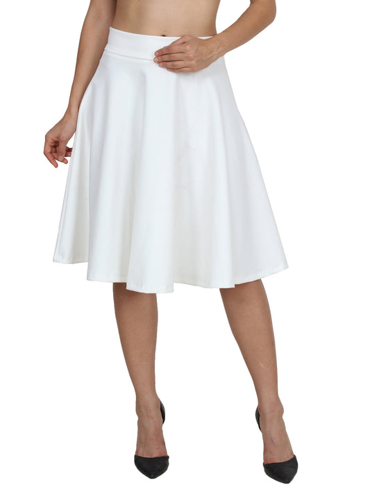 White Solid Skirt