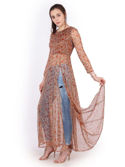 SCORPIUS Brown printed longtop