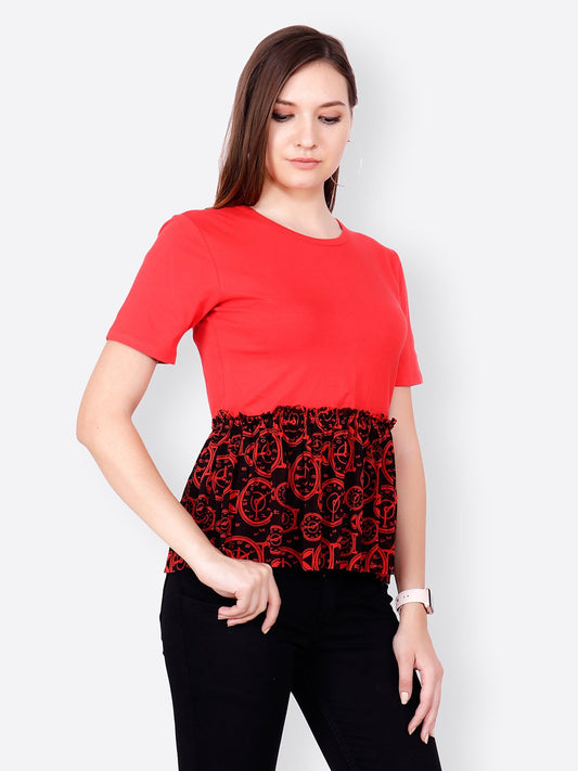 SCORPIUS RED PRINTED TOP