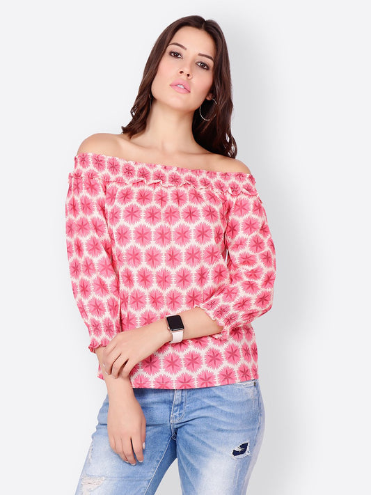 SCORPIUS LIGHT PINK PRINTED TOP