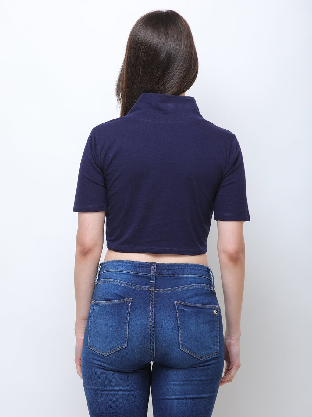 SCORPIUS NAVY HIGHNECK CROPTOP