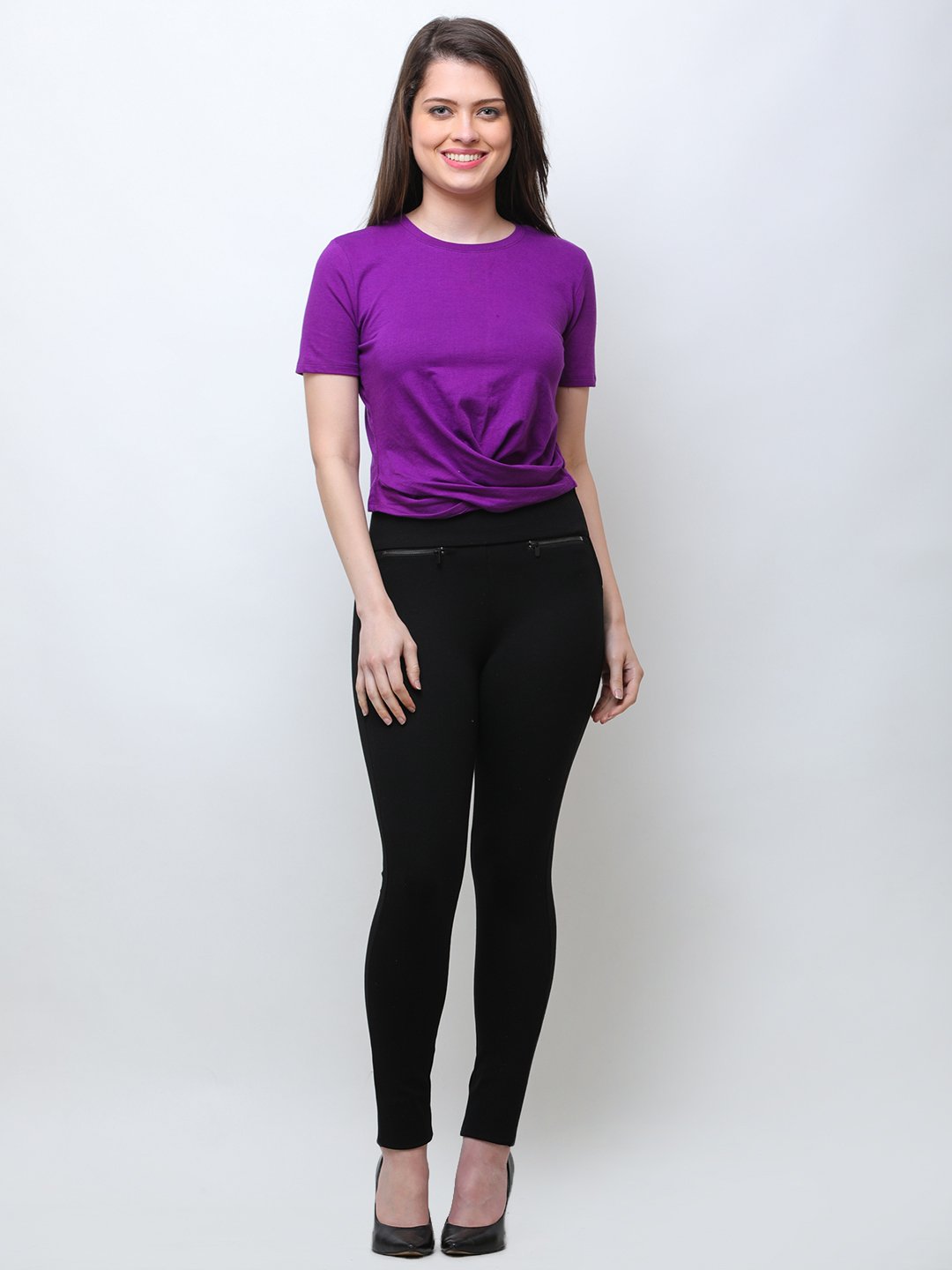 SCORPIUS PURPLE FRONT CROSS CROPTOP