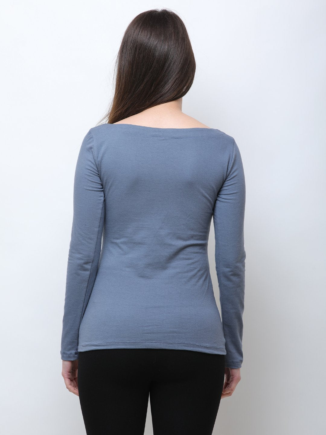 SCORPIUS GREY STYLED NECK TOP