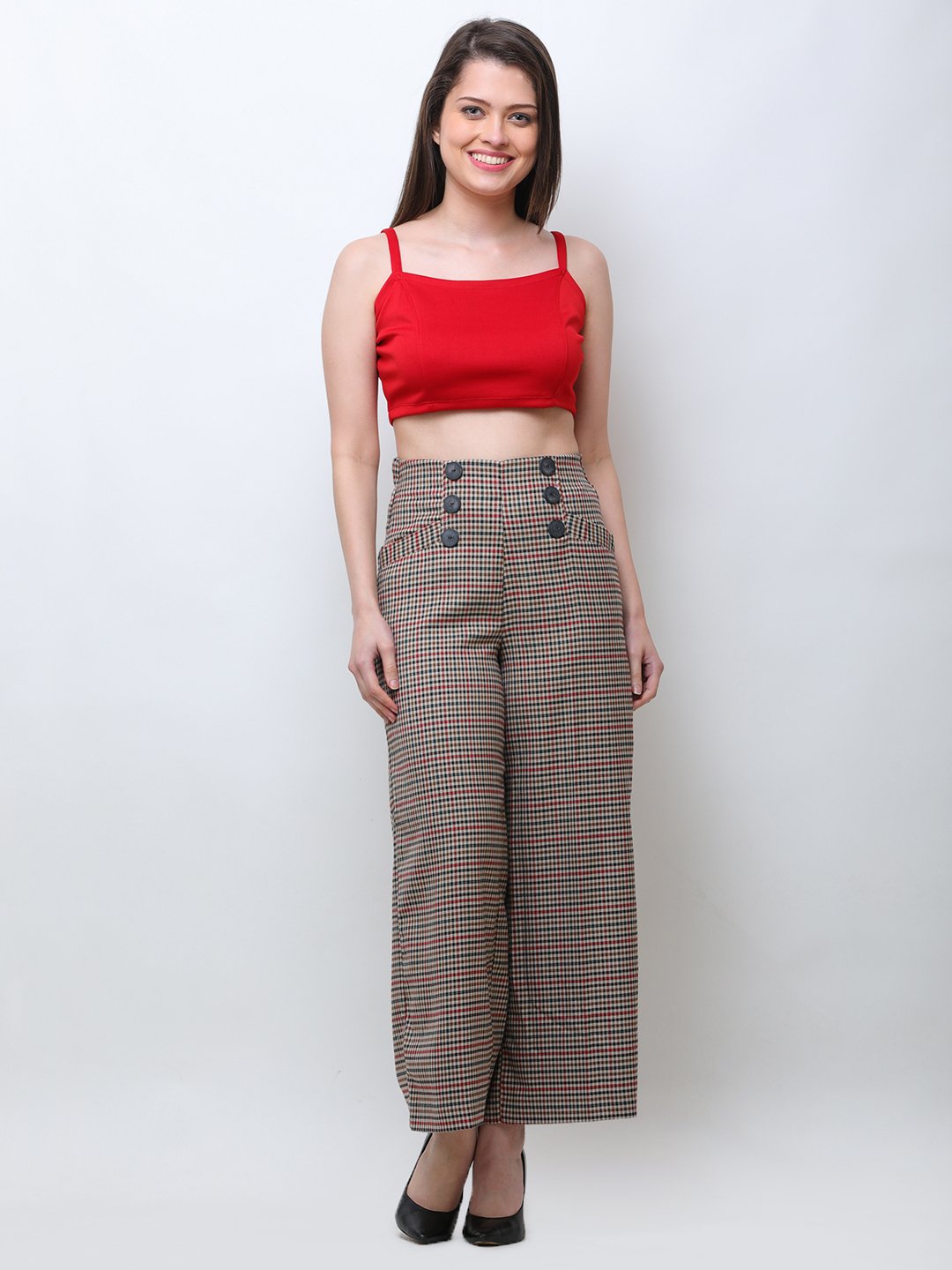 SCORPIUS RED STRAP TOP WITH STYLED BACK ZIP