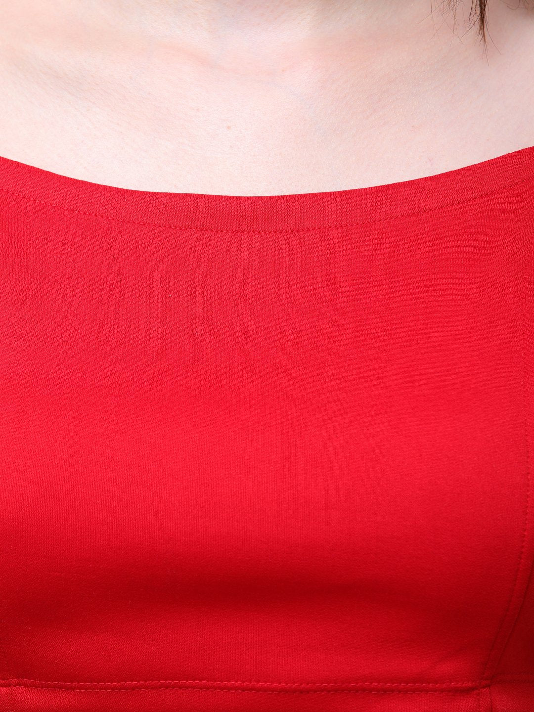 SCORPIUS RED STRAP TOP WITH STYLED BACK ZIP
