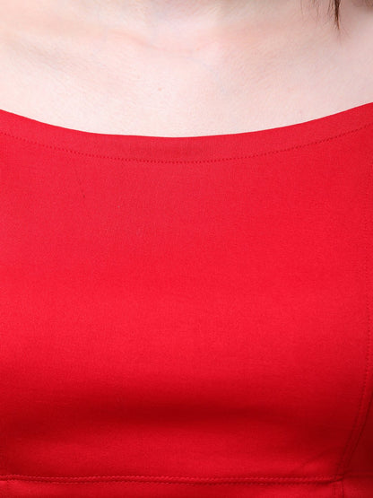SCORPIUS RED STRAP TOP WITH STYLED BACK ZIP