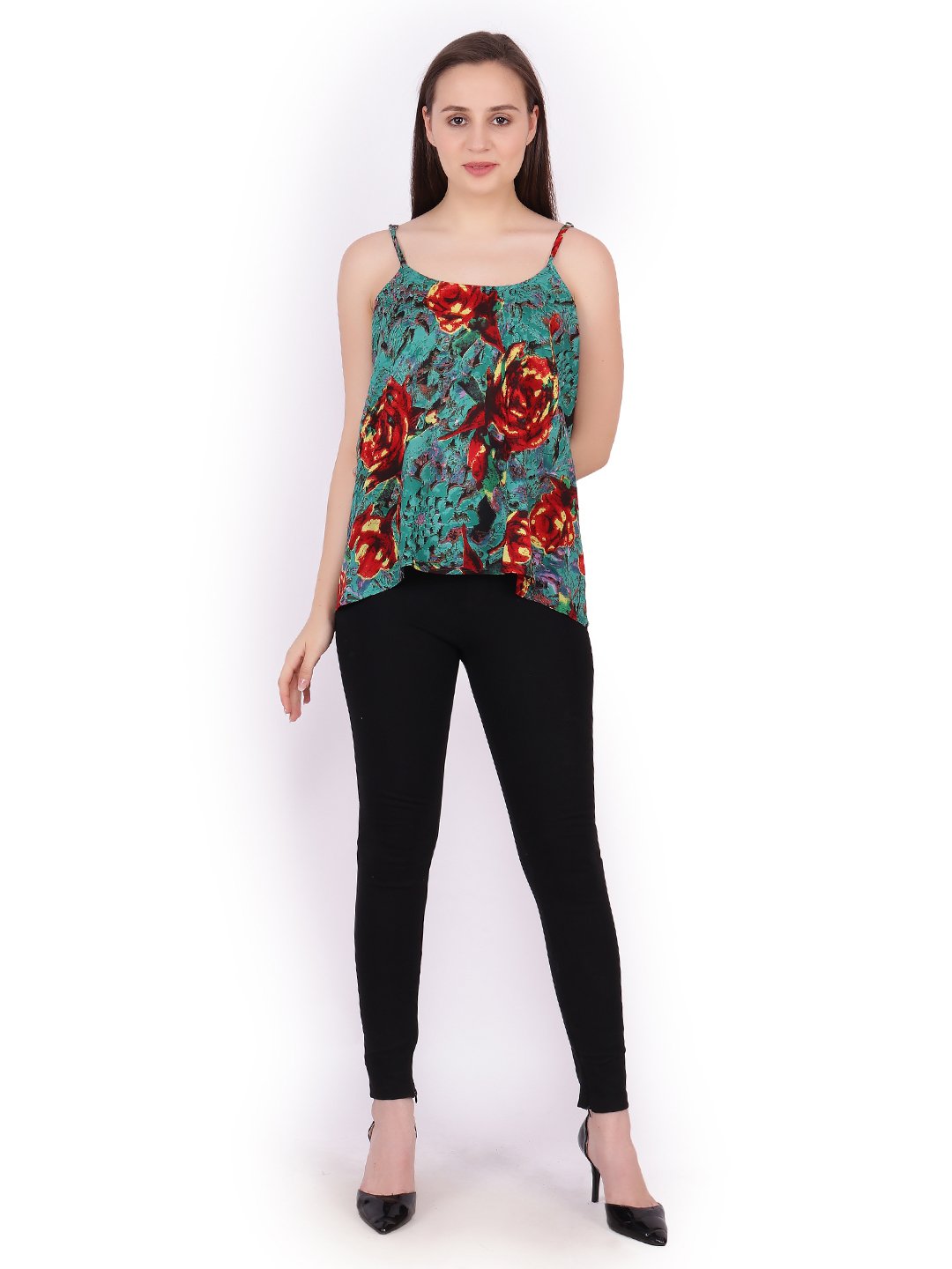 SCORPIUS Green printed strap top