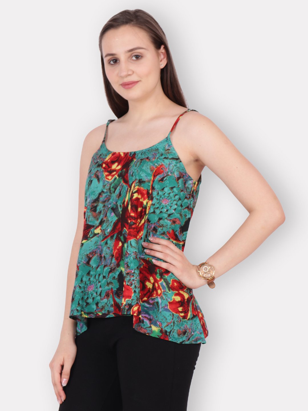 SCORPIUS Green printed strap top
