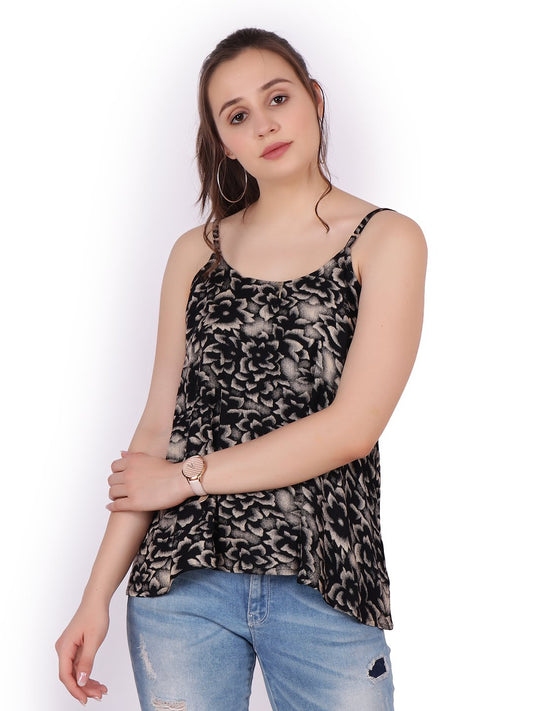 SCORPIUS Black printed strap top