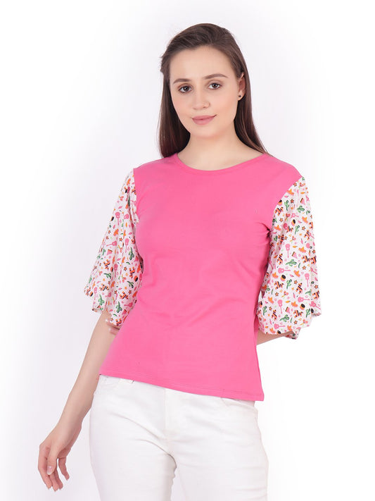 Scorpius Pink flaired sleeve top