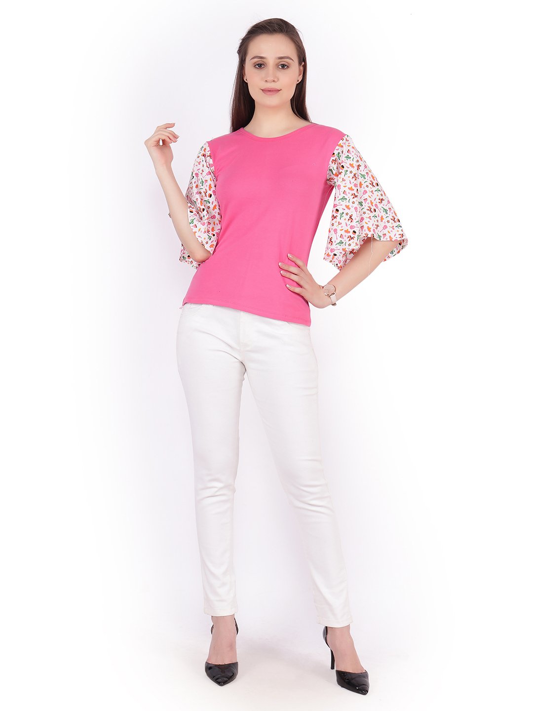 Scorpius Pink flaired sleeve top