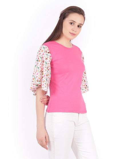 Scorpius Pink flaired sleeve top