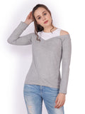 Scorpius Grey and white top