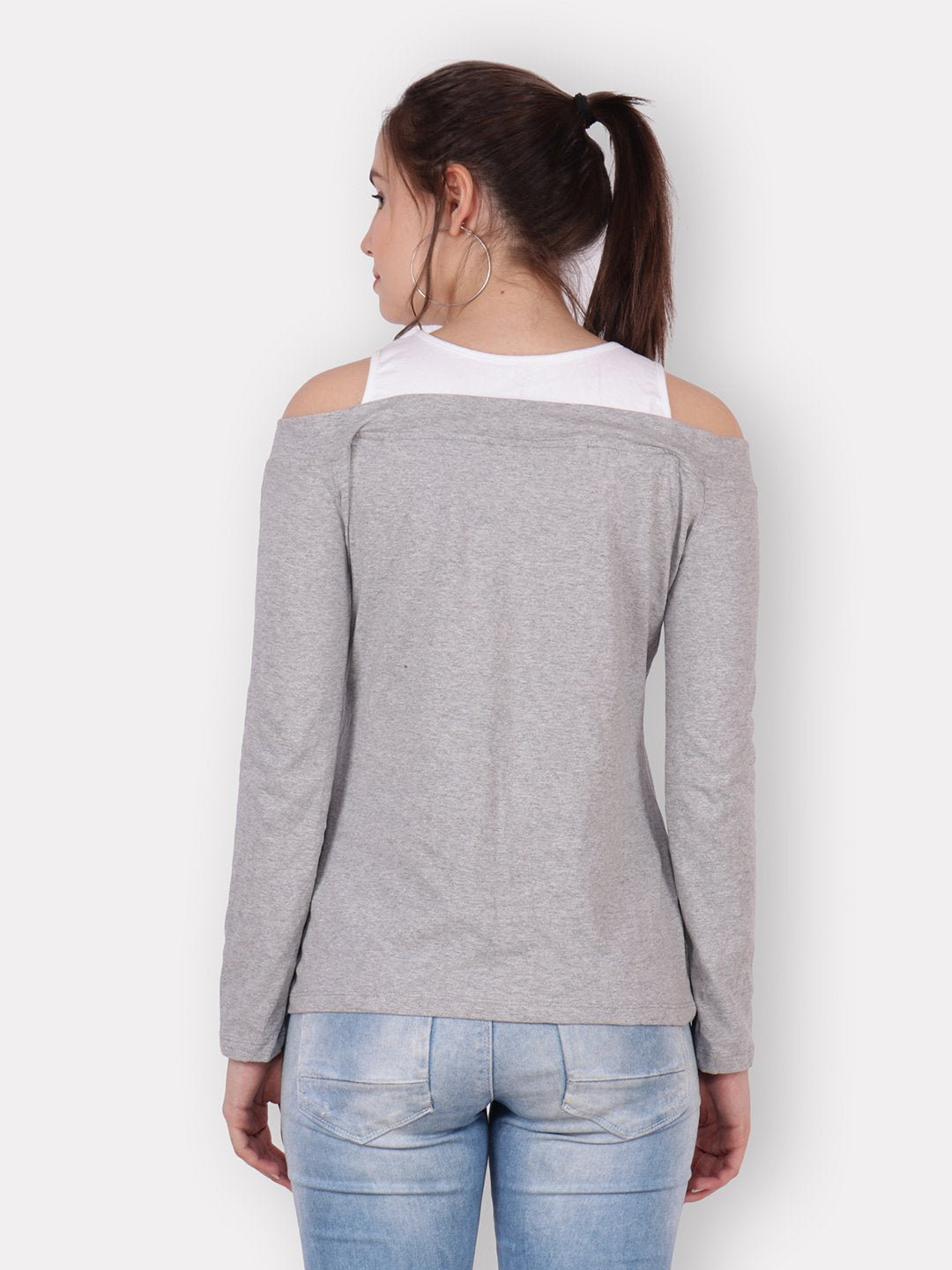 Scorpius Grey and white top