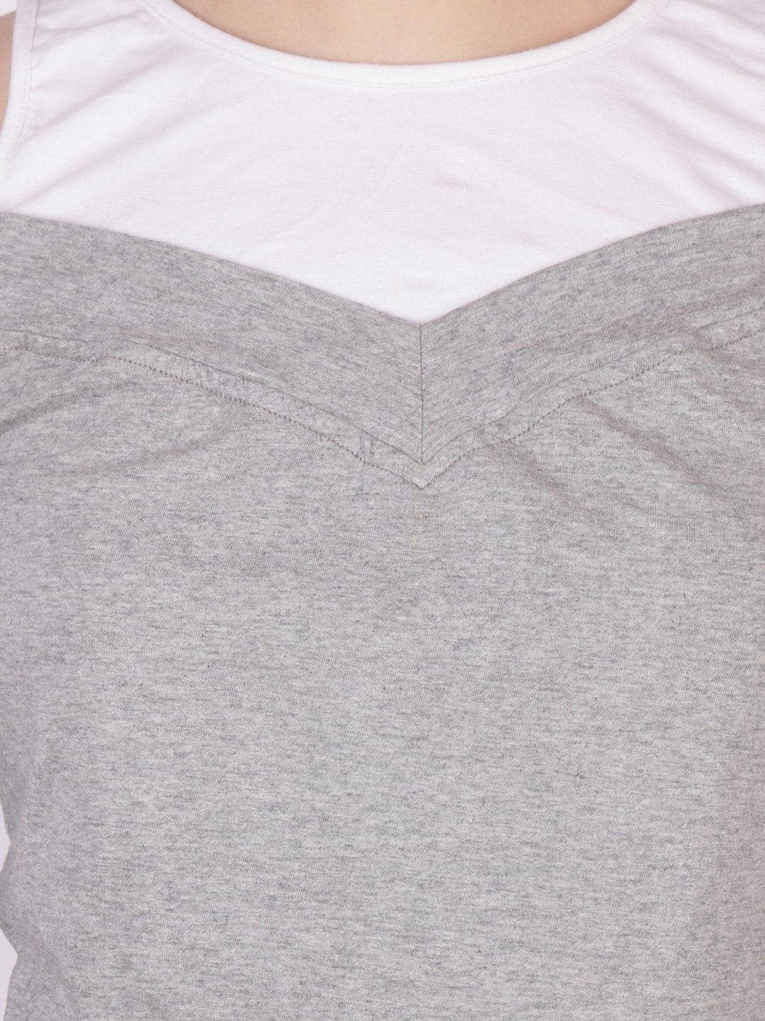 Scorpius Grey and white top