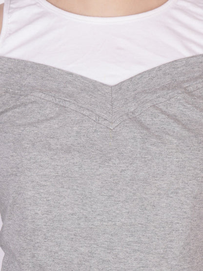 Scorpius Grey and white top