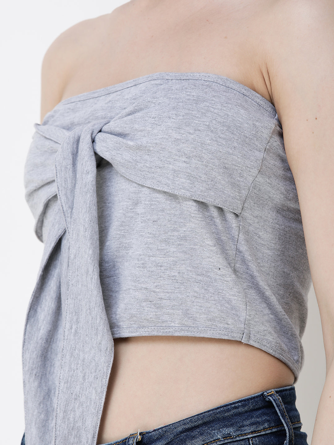 SCORPIUS Women Grey Printed Tube Top
