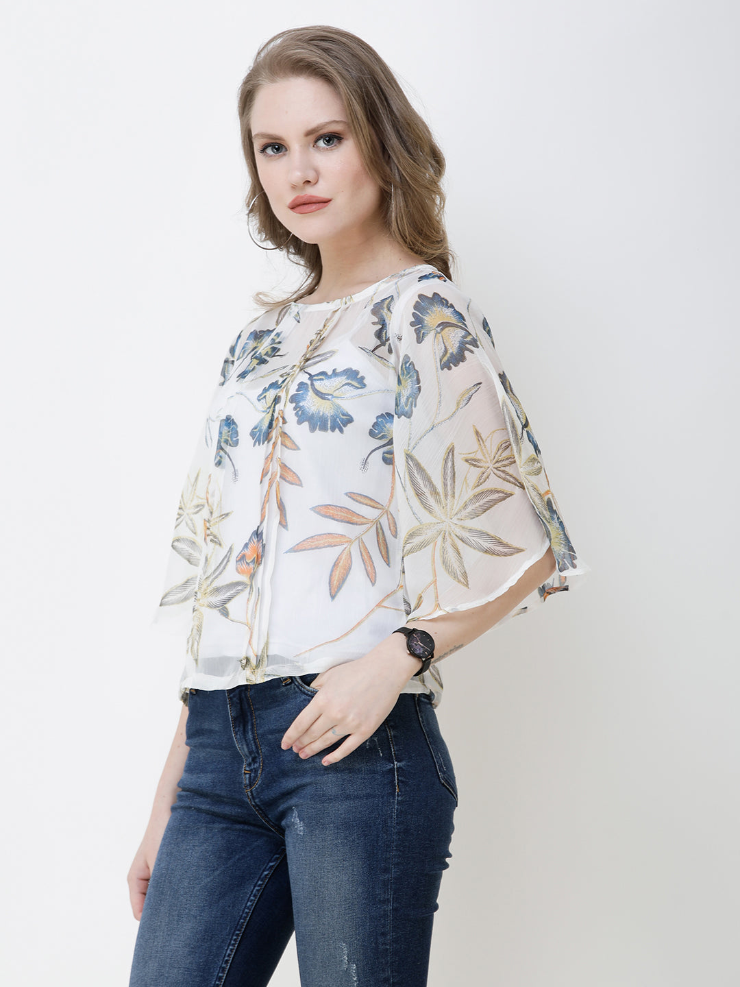 SCORPIUS Women White Printed Top