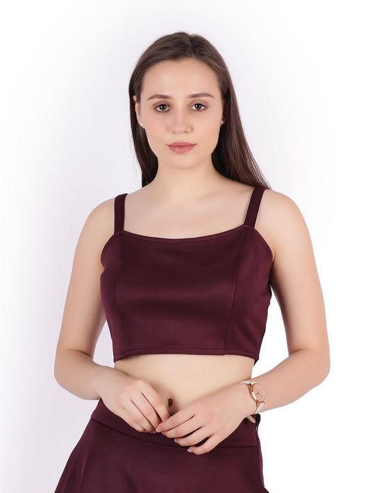 SCORPIUS Maroon strap Crop top