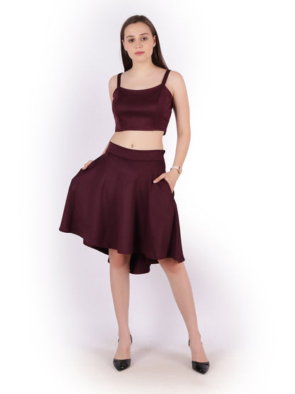 SCORPIUS Maroon strap Crop top