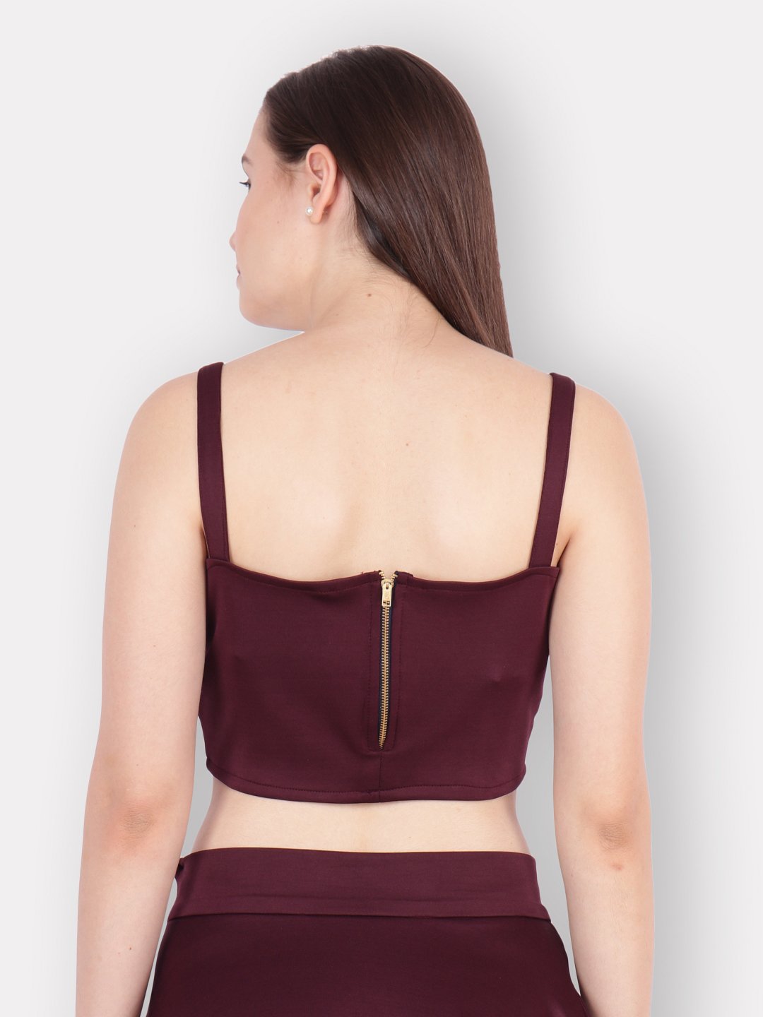 SCORPIUS Maroon strap Crop top
