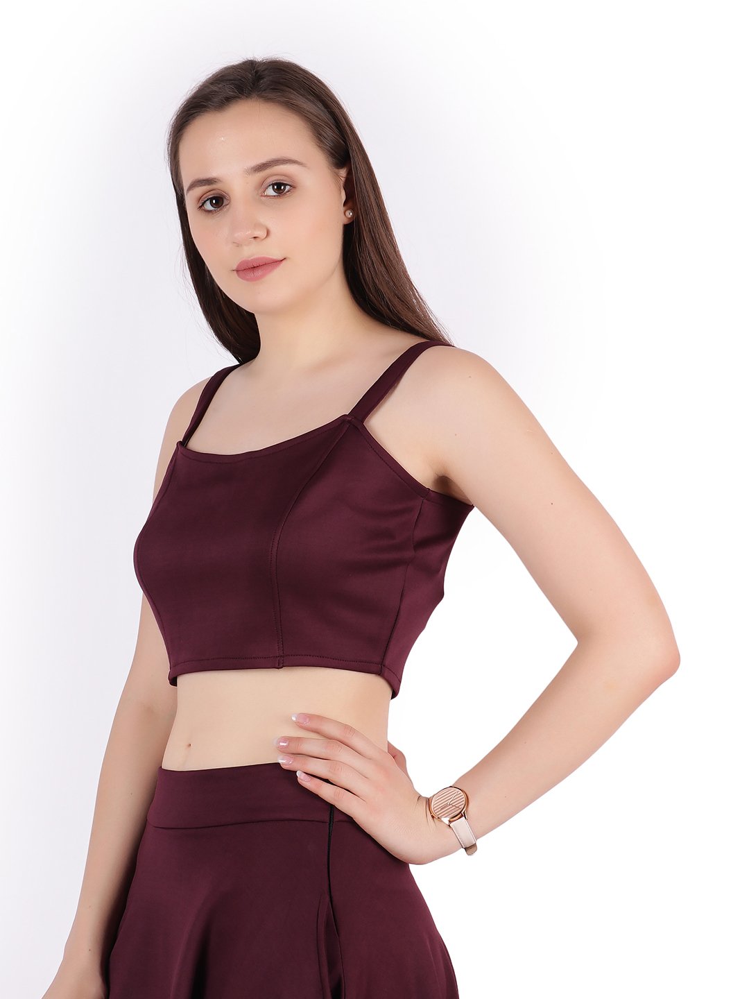 SCORPIUS Maroon strap Crop top
