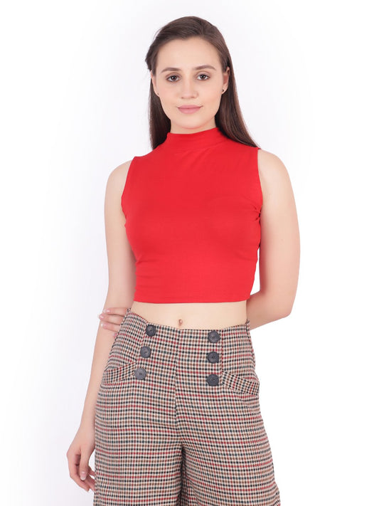 SCORPIUS Red Hosiery Crop top