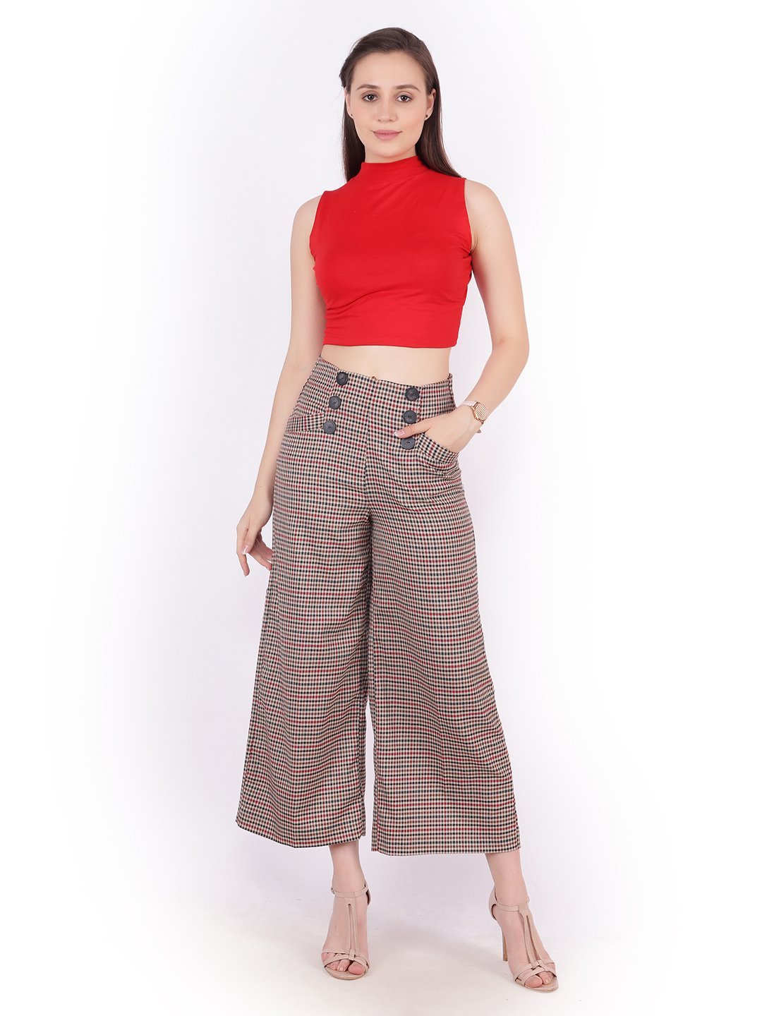 SCORPIUS Red Hosiery Crop top