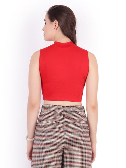 SCORPIUS Red Hosiery Crop top