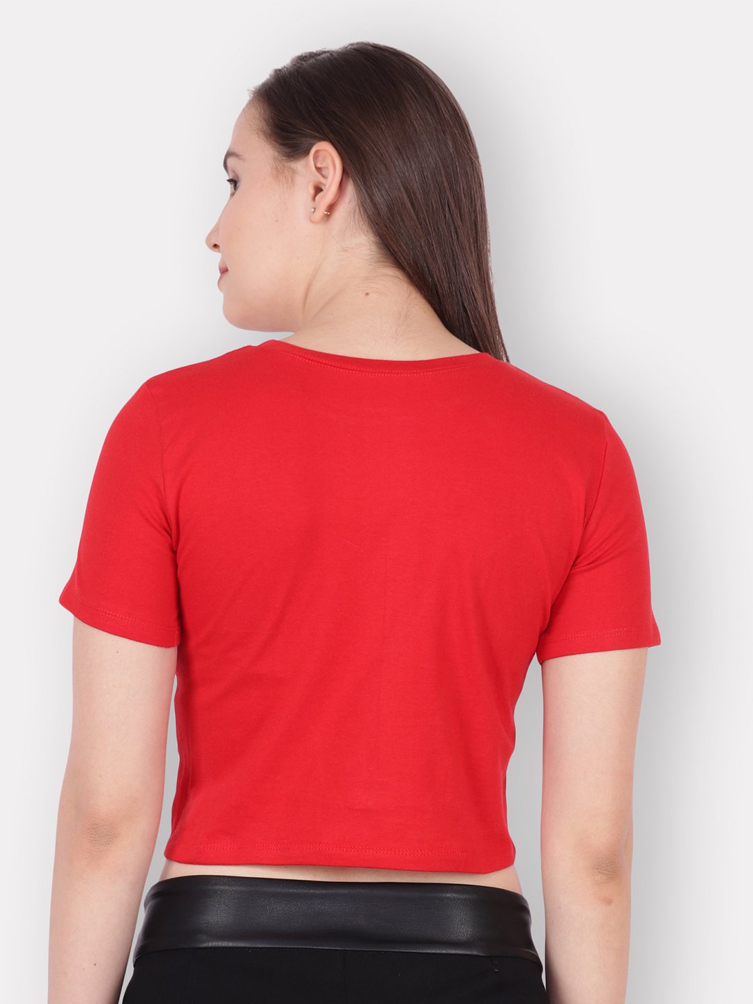 SCORPIUS Red front knot Crop top