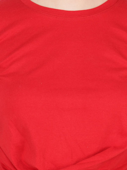SCORPIUS Red front knot Crop top