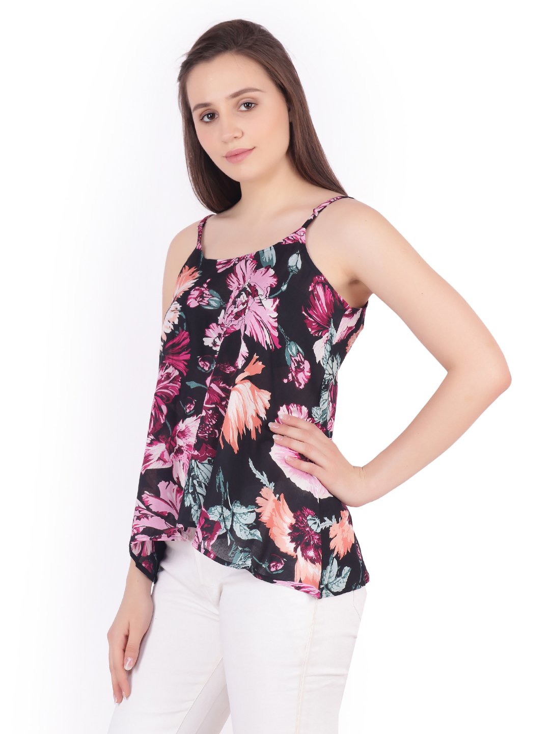 SCORPIUS Black printed strap top