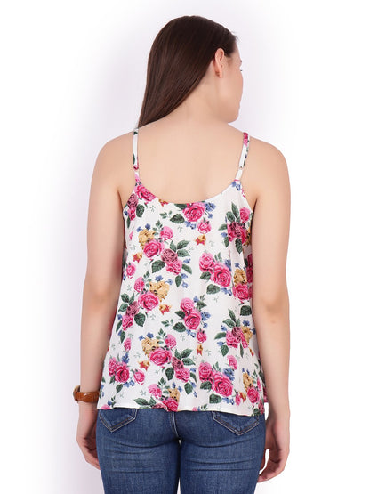 SCORPIUS white printed strap top