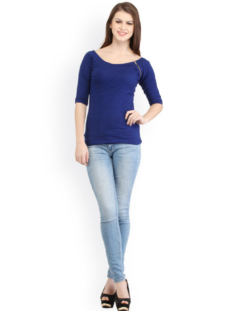 Blue Solid Top